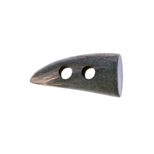 Puidust, sarvekujuline, kahe auguga pöör/nööp, 30x15 mm