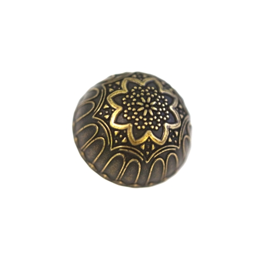 Reljeefse ornamendiga, metallilaadne kannaga plastiknööp, 23mm/36L
