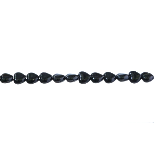 Südamekujuline must läbipaistmatu 6x4mm klaashelmes (Preciosa)