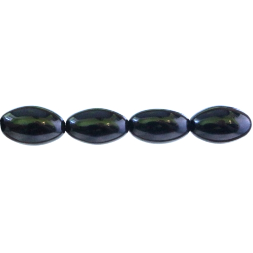 Ovaalne pikuti keskelt auguga klaashelmes 20x12mm (Preciosa)