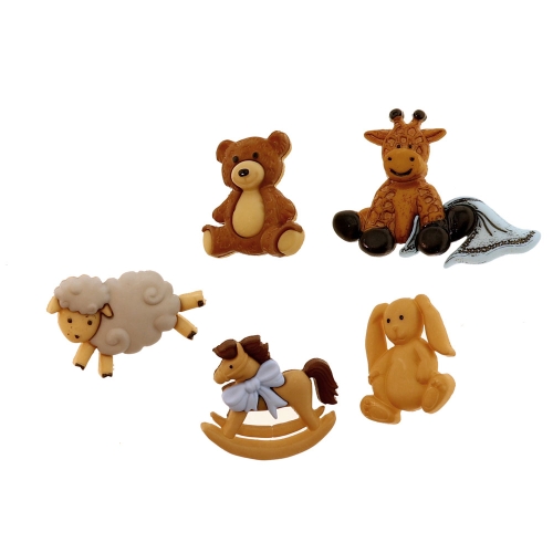 3D kannaga dekoratiivnööpide komplekt, max 2,5 cm, 5 tk, Dress It Up #9323 (USA)