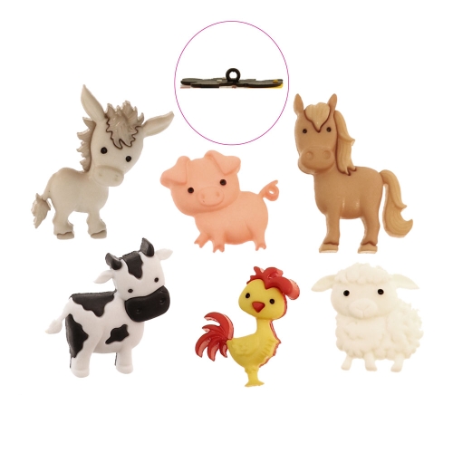 3D kannaga dekoratiivnööbid, max 3,5 cm, 6 tk, Dress It Up #9381 (USA)