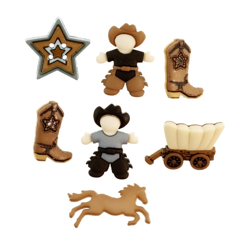 3D kannaga dekoratiivnööbid, max 3 cm, 7 tk, Dress It Up #5804 (USA)
