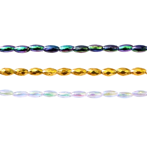 Riisikujulised värvilised plasthelmed 6 x 3mm