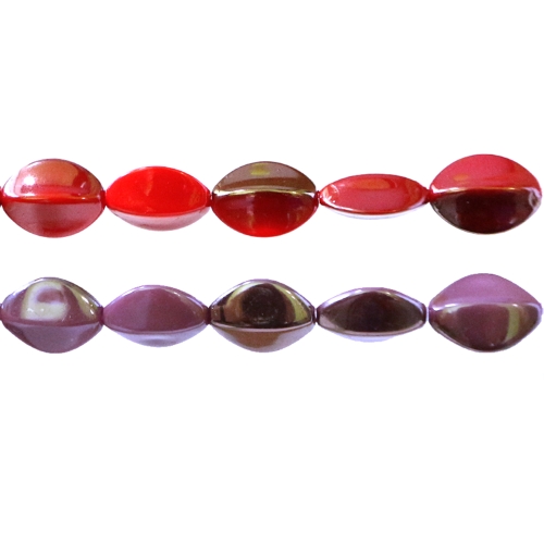 Ovaalsed lapikud tahkudega metallik pinnatöötlusega 16 x 14mm