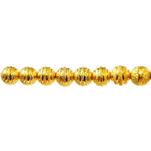Ümar metallhelmes triibulise graveeringuga ja kareda pinnaga, 6mm