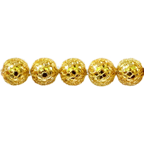 Reljeefse võrgumustriga ümar metallhelmes, 11mm