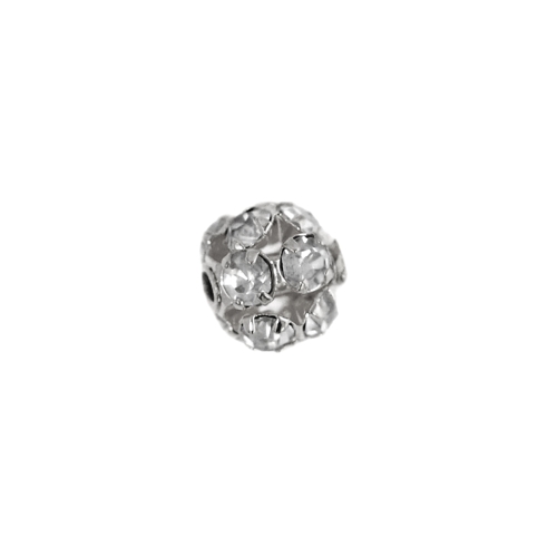 Spherical Jewellery Spacer with Rhinestones, 6mm
