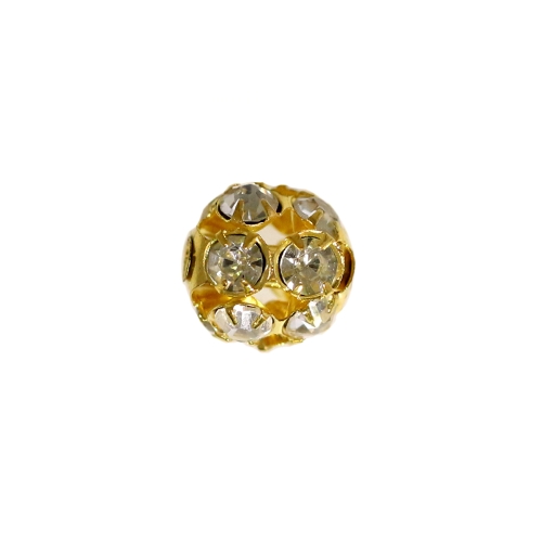 Spherical Jewellery Spacer with Rhinestones, 10mm