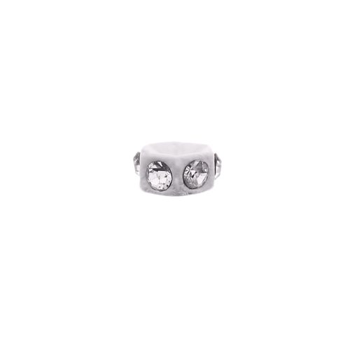 Hexagonal Jewellery Spacer with Rhinestones, 5 x 3mm