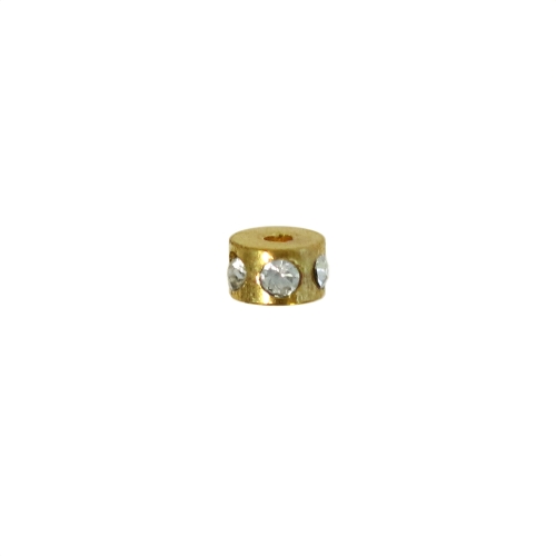 Disk Jewellery Spacer with Rhinestones, 5 x 3mm