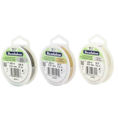 7-kiuline terastross, nailonkattega, ø0,51 mm, Beadalon (USA)