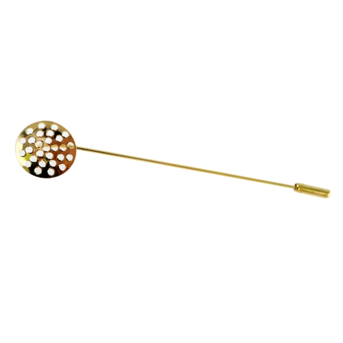 Perforated Round Pin-On Hat Pin &amp; Brooch Base / 83mm