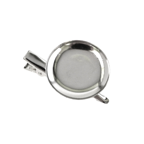 2-Eyelet Round Clip-On Brooch Base / 30mm