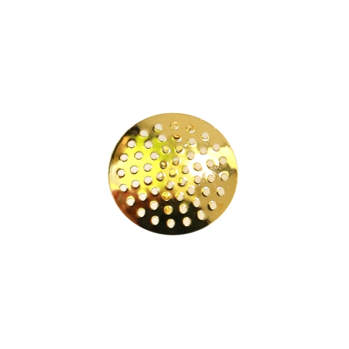Perforated Round Pin-On Brooch Base, 25mm