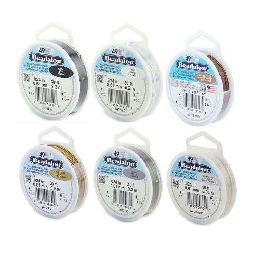 Nailonkattega 49-kiuline helmetross, 0,61mm; 9,2m, Beadalon (USA)