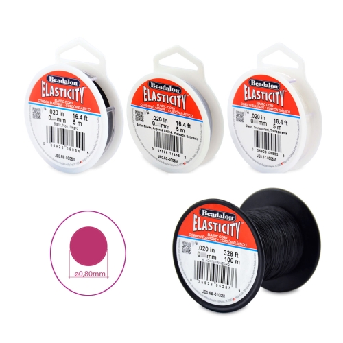 Läbipaistev tugev ümarkumm Elasticity, ø0,8 mm, Beadalon