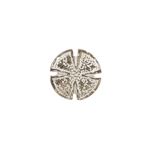 Lillekujuline, lopergune, krobeline, kannaga metallnööp, 15mm/24L