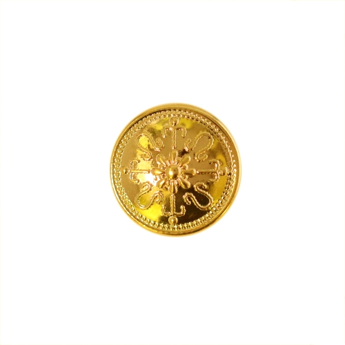 Lilleornamendiga, metallist, kannaga nööp, 18mm (28L)