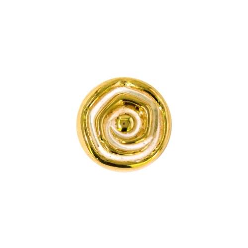 Roosikujuline, kuldne, kannaga plastiknööp, 18mm, 28L