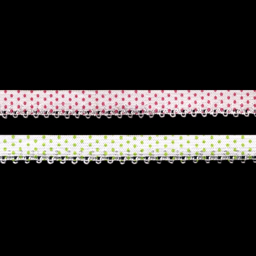 Täpiline kumm iluäärega 30030, laius 10 mm, Coats