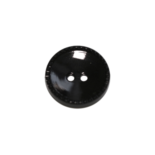 Reljeefse ääremustriga, kahe auguga plastiknööp, 15mm, 24L