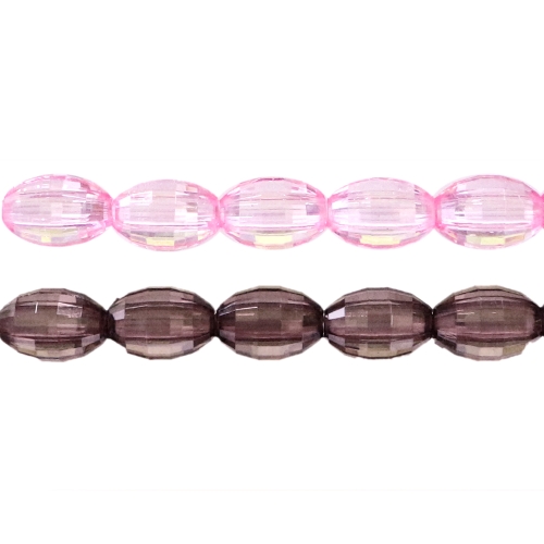 Ovaalne tahuline kristall pikuti läbistatud auguga 15x10mm
