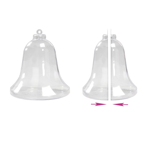Läbipaistev värvitu, 2 poolest koosnev plastkelluke