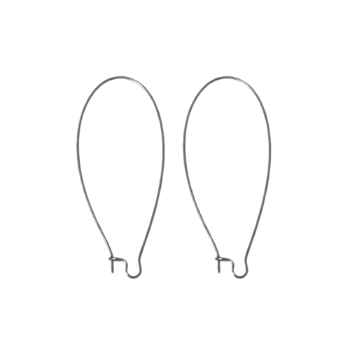 Earring Ear Wires, Closable, 48 x 21mm