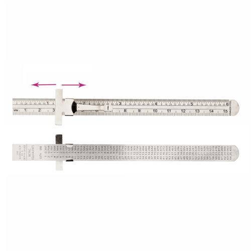 Räätälin viivain mm, cm, tuumat, 15 cm, KL1717