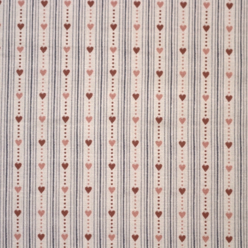 Südametega, triibuline, puuvillane kangas (Poplin Honey), 150cm, 7004