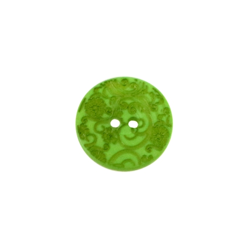 Lilleornamendiga, kahe auguga plastiknööp, 15mm, 24L