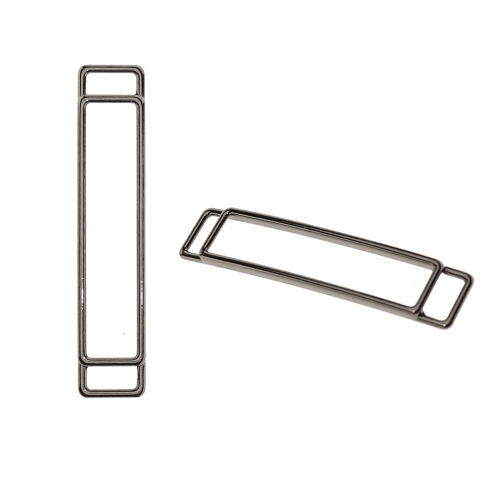 Metallist vahedetail, läikiv, 74 mm x 15 mm, sobib rihmale laiusega 10 mm