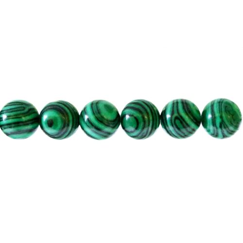 Triibumustriga, ümarad sünteetilised helmed, 10mm