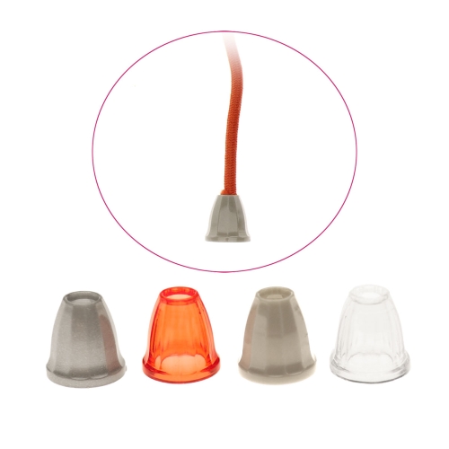 Väike plastmassist nööri otsik, 10,5 x 10,5 mm, sobib nöörile ~ø3 mm
