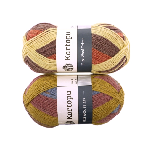 Poolvillane lõng Elite Wool Prints, Kartopu, 100 g = 220 m