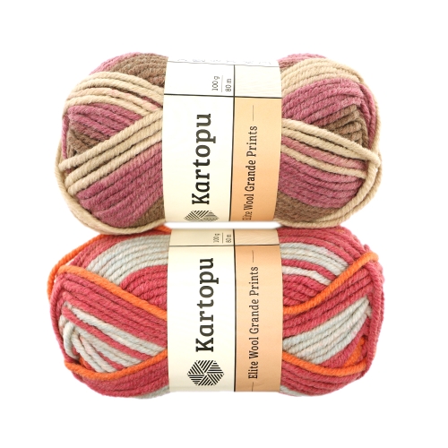 Poolvillane lõng Elite Wool Grande Prints, Kartopu, 100 g = 90 m