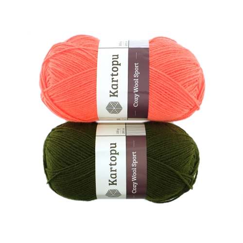 Villasisaldusega lõng Cozy Wool Sport, Kartopu, 100 g = 280 m