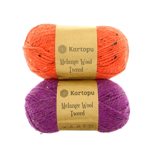 Villasisaldusega lõng Melange Wool Tweed, Kartopu, 100 g = 175 m