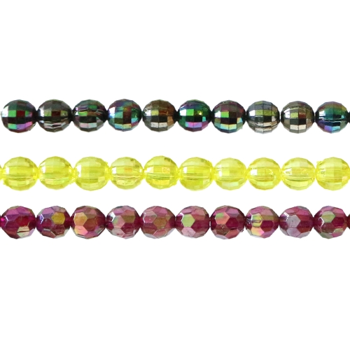 Ümmargune tahuline kristall 6mm; 25 tk