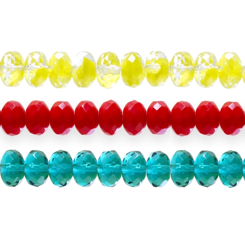 Rondellikujuline, tahuline, klaashelmes (Jablonex) 9x6mm 