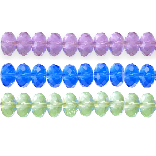Rondellikujuline, tahuline, matt, otstest AB. kattega klaashelmes (Jablonex) 9x6mm 