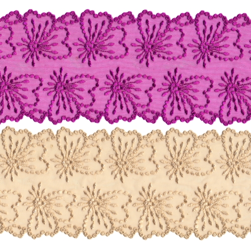 Tüllile tikitud pits, 10,5 cm, TTP1