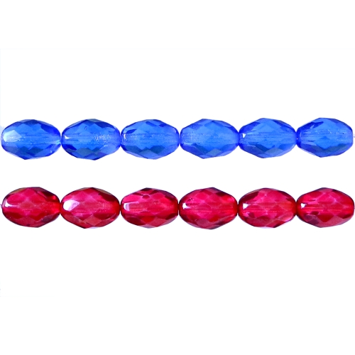 Ovaalne tahuline pikuti keskelt auguga klaashelmes 11x8mm 