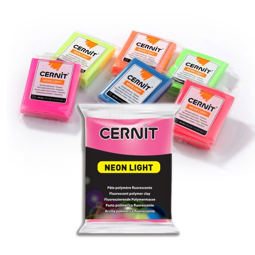 Neoonvärvides voolimismass, polümeersavi, Cernit Neon Light 56g