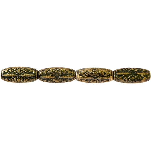 Torujas antiikse reljeefse mustriga plasthelmed 30 x 14mm