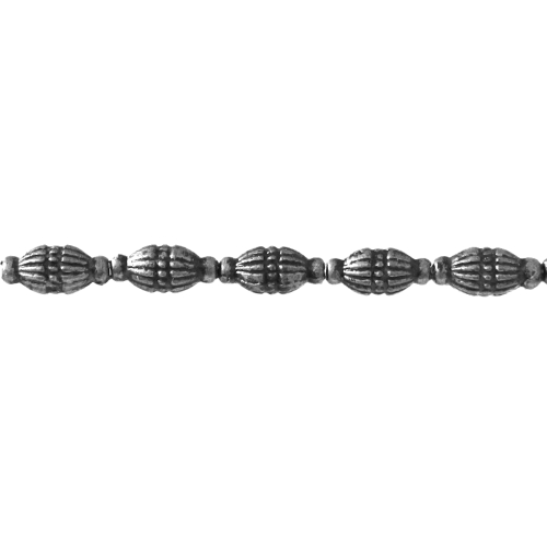 Ovaalsed plasthelmed antiikse reljeefse mustriga metalse tooniga 14 x 6mm