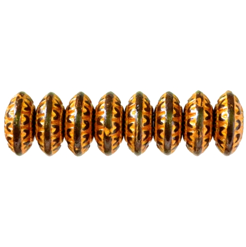 Lapik antiikse reljeefse mustriga plasthelmed 18 x 9mm