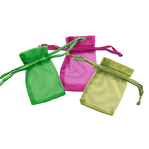 Riidest läbipaistev väike pidulik kinkekott 7 x 5cm