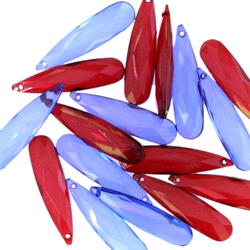 Tahuline piklik piisakujuline kristall 34 x 8mm